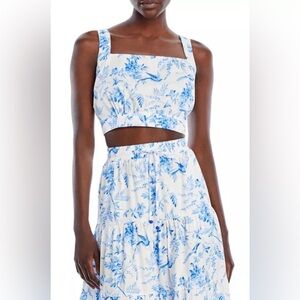 AQUA From Bloomingdale’s 100% Cotton Toile Crop Top Size Small